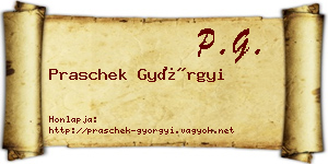 Praschek Györgyi névjegykártya